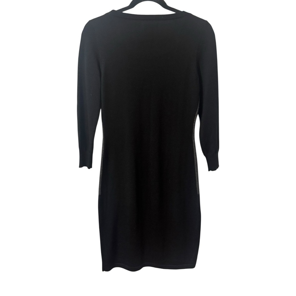 Calvin Klein Black Knit Sequin Dress Small Colour Block Silver Grey Fitted - Picture 5 of 8